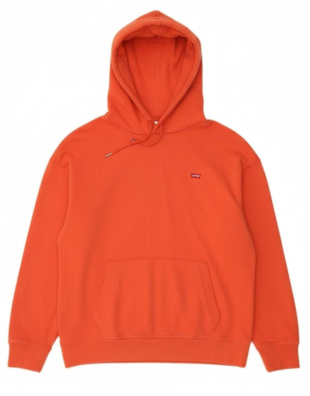 LEVI'S Womens Hoodie Jumper UK 14 Medium Red Cotton
