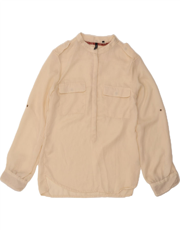 WOOLRICH Womens Military Pullover Shirt UK 12 Medium Off White Vintage Woolrich and Second-Hand Woolrich from Messina Hembry 