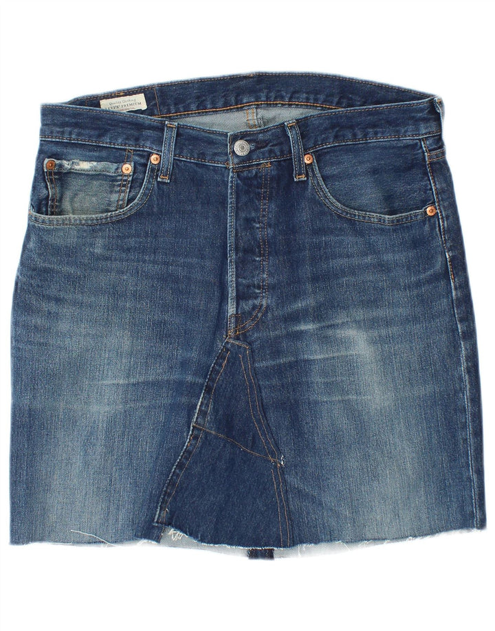 LEVI'S Damen 501 Jeansrock W32 Große blaue Baumwolle