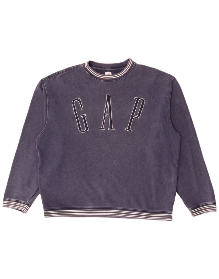 Gap Herren-Sweatshirt mit Grafik, groß, marineblau, gestreift, Baumwolle