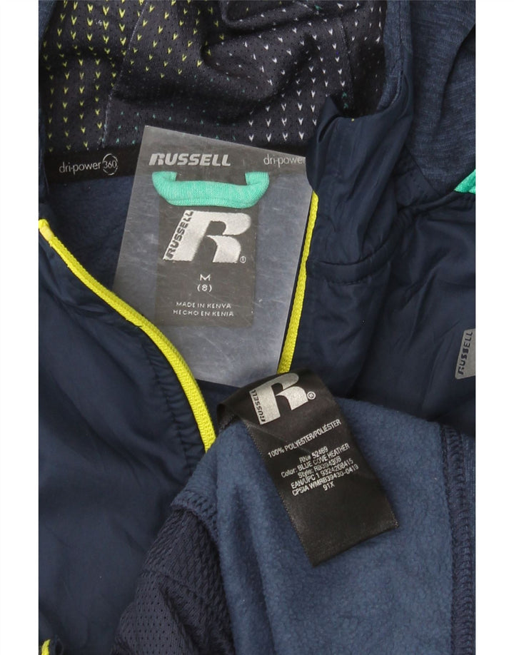 RUSSELL ATHLETIC Jungen-Trainingsanzug-Top-Jacke, 7–8 Jahre, mittleres Marineblau