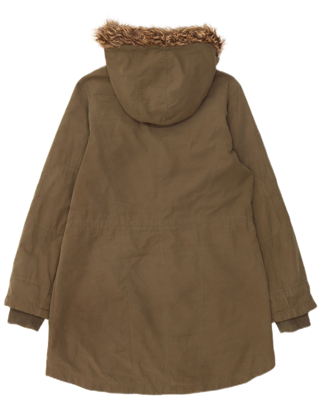 Oasis Damen-Parkajacke mit Kapuze, UK 10, Größe S, Khaki, Polyester