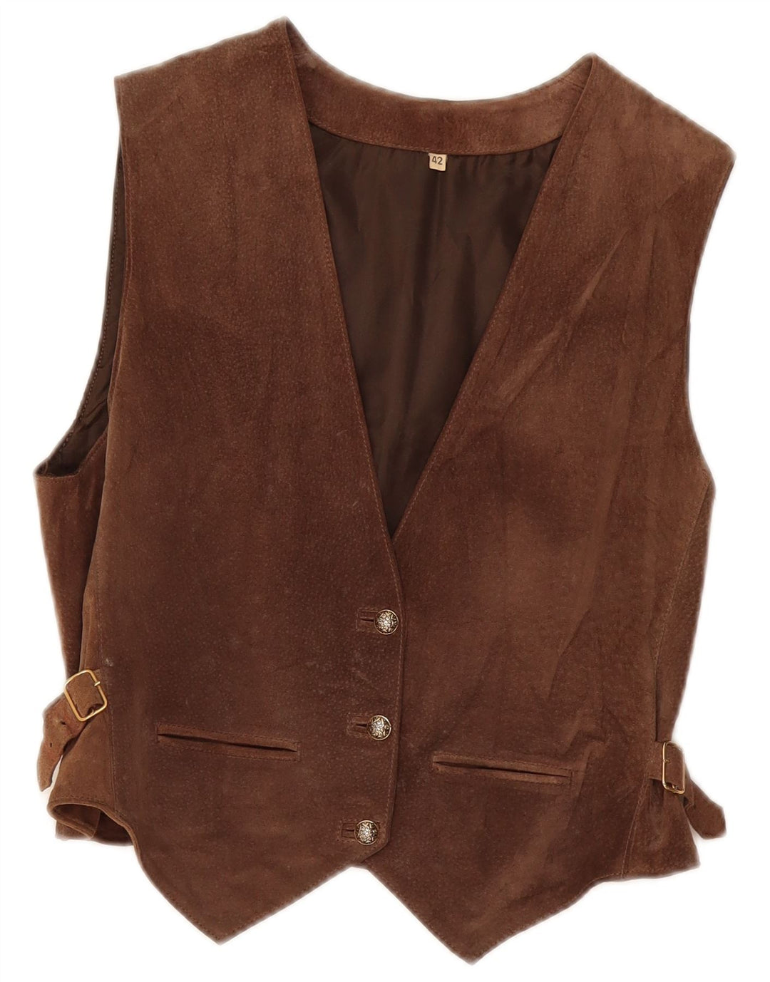 Vintage Damen Wildlederweste IT 42 Mittelbraun