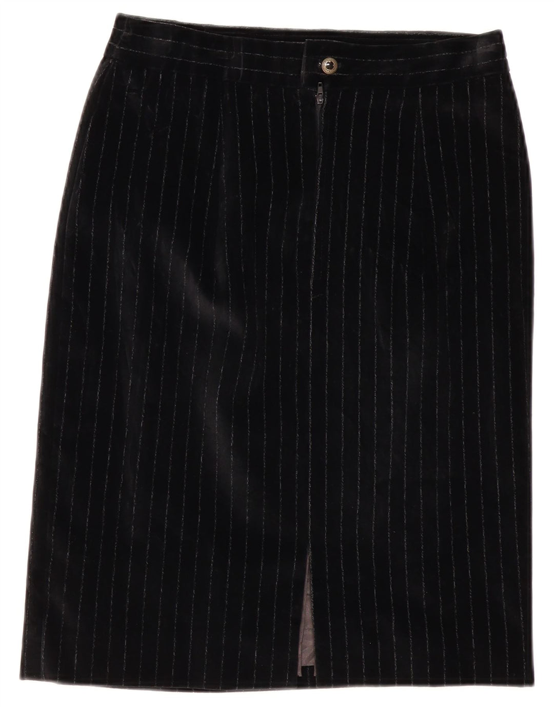 VINTAGE Damen 5-Knopf-2-teiliges Rockset UK 12 Medium W28 Schwarz