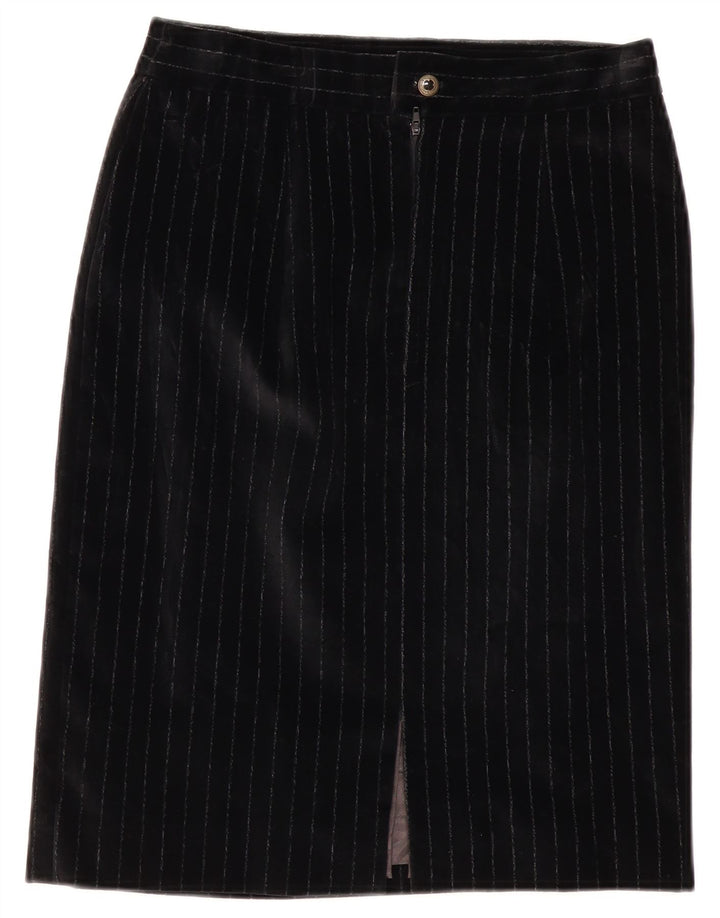 VINTAGE Damen 5-Knopf-2-teiliges Rockset UK 12 Medium W28 Schwarz