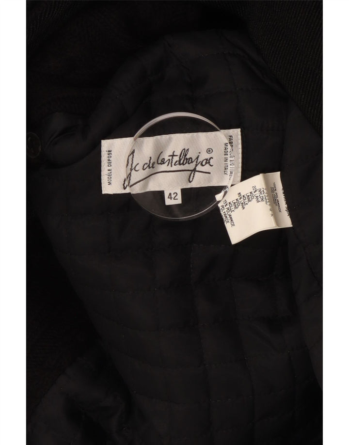 JC De Castelbajac Damen Übergroßer Pea Coat EU 42 Large Black Classic