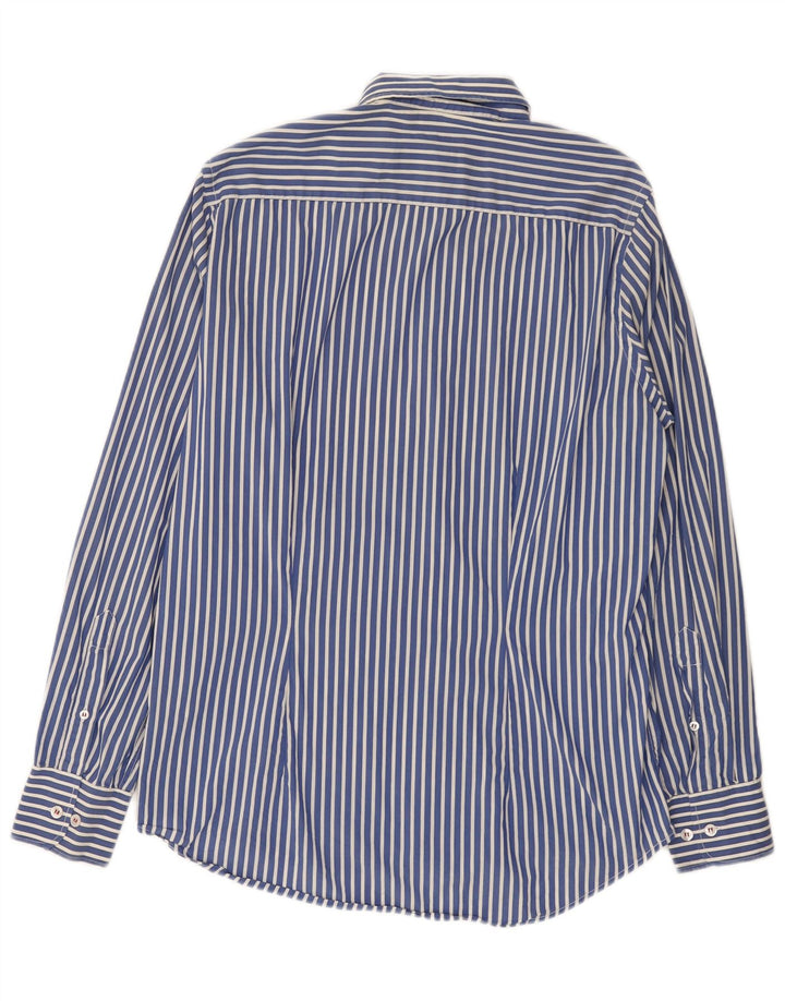 Fred Perry Herren-Slim-Fit-Hemd aus mittelblauer, gestreifter Baumwolle