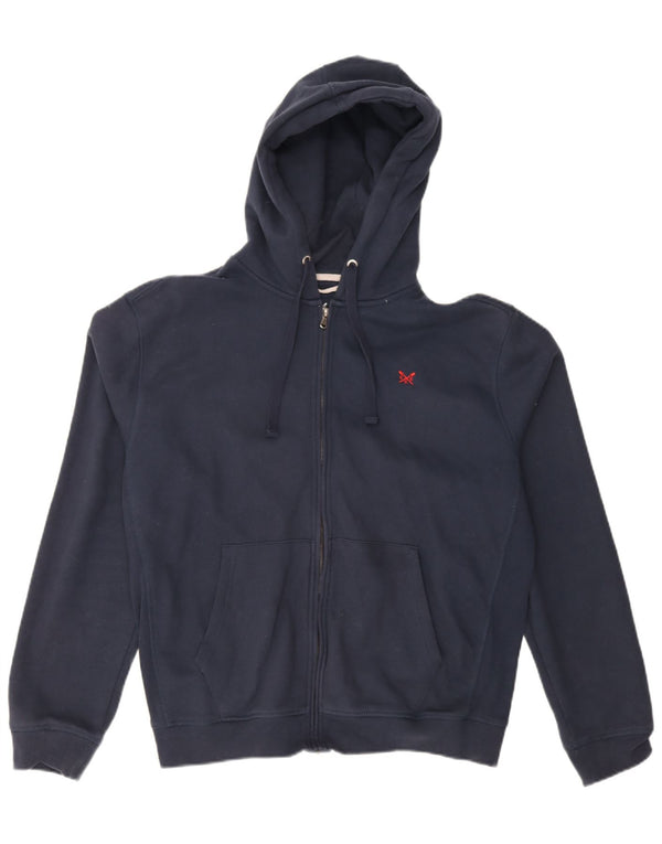 Crew Clothing Mens Zip Hoodie Sweater XL Navy Blue Cotton