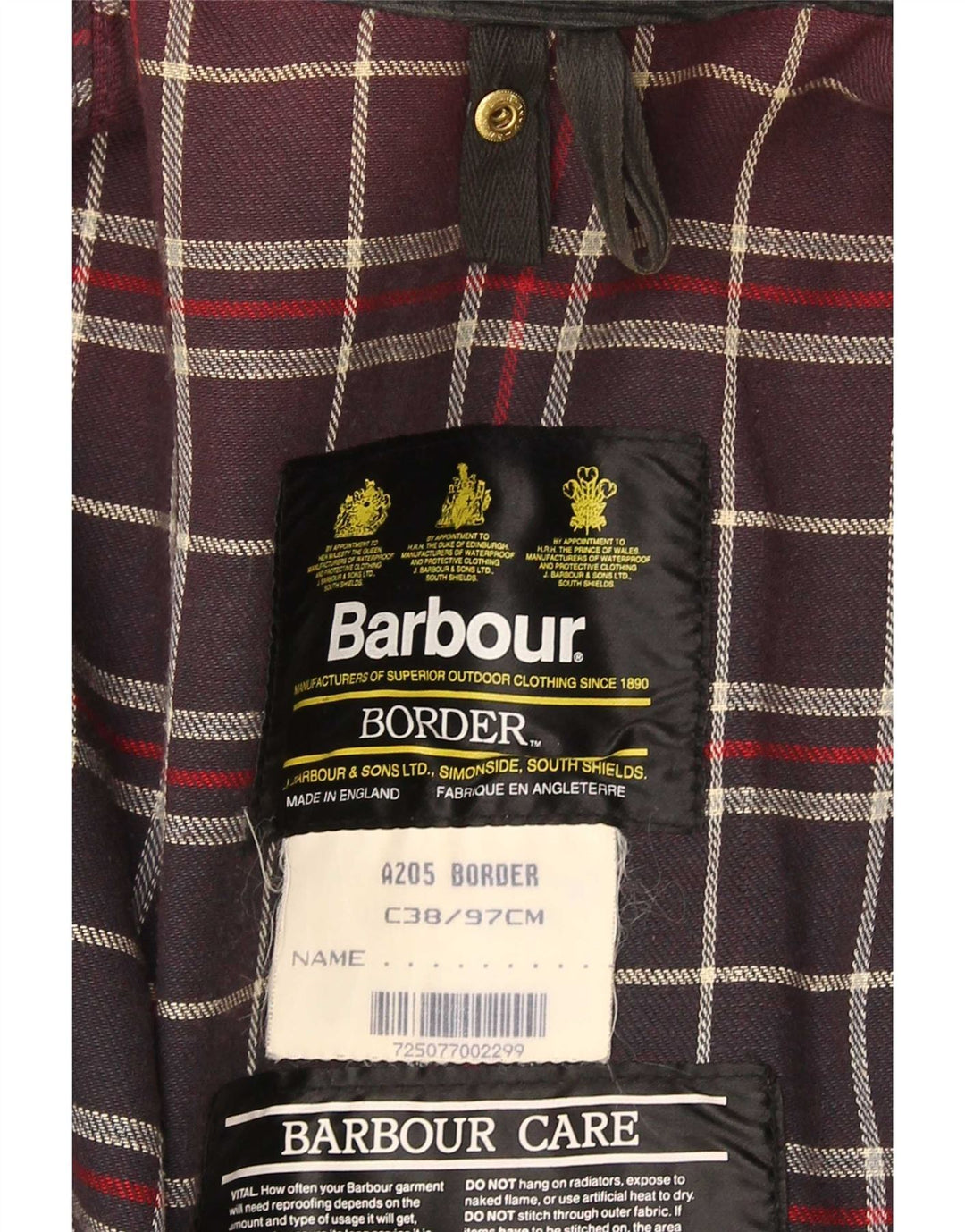 Barbour Herrenjacke aus gewachster Baumwolle, EU 38, mittelschwarz