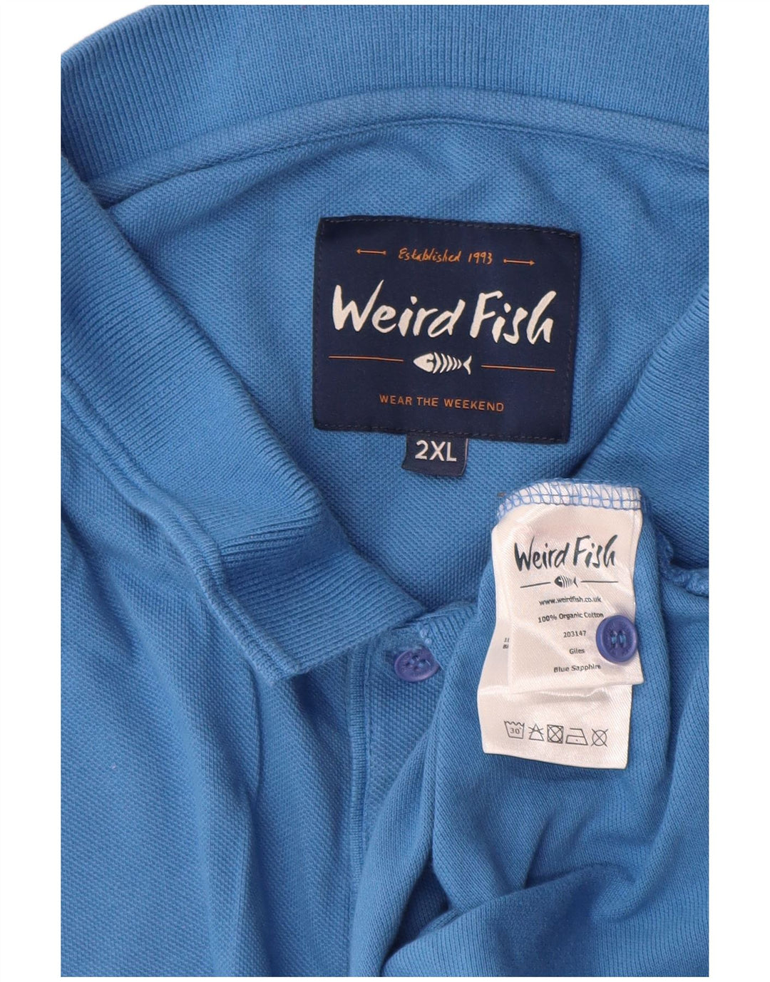 Weird Fish Herren Poloshirt 2XL Blau Baumwolle