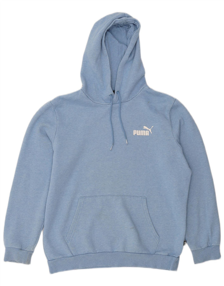 Puma Herren Kapuzenpullover aus mittelblau gefleckter Baumwolle