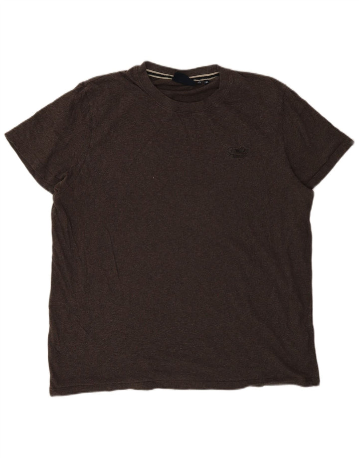 Superdry Herren T-Shirt Top 2XL Braun Baumwolle