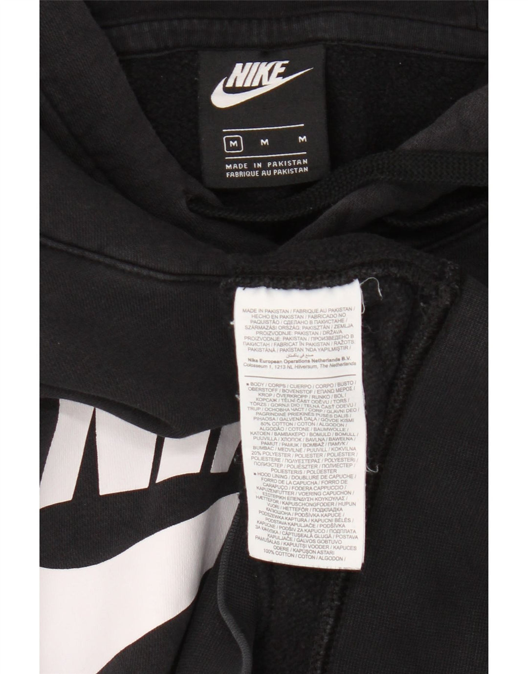 Nike Herren-Kapuzenpullover mit Grafik, mittelschwarz, Baumwolle