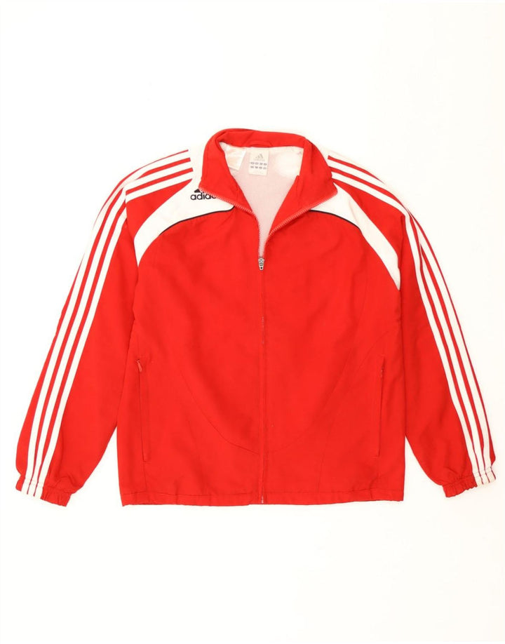 Adidas Jungen-Trainingsanzug-Top-Jacke, 13–14 Jahre, rotes Farbblock-Polyester