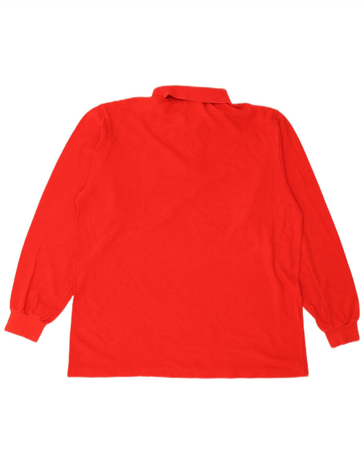 LACOSTE Herren-Langarm-Poloshirt, Größe 5, große rote Baumwolle