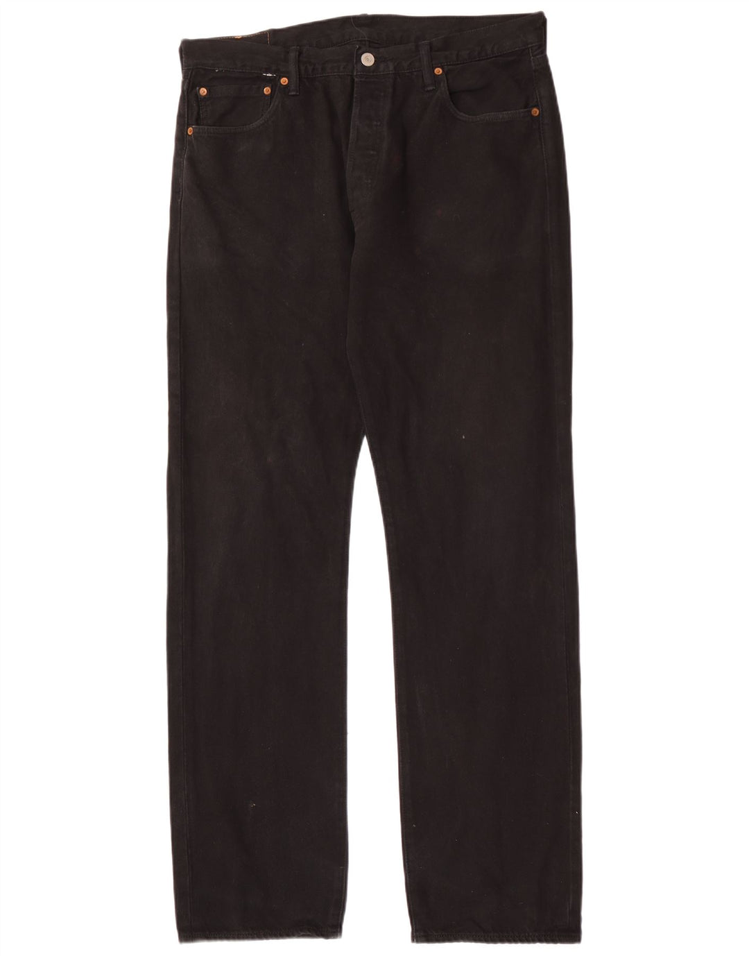 Levi's Herren 501 Straight Jeans W32 L34 Schwarze Baumwolle