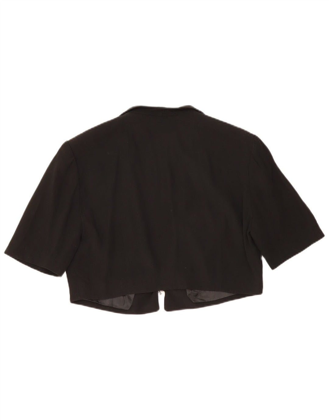 Vintage Damen Kurzarm Bolero Jacke UK 14 Medium Schwarz