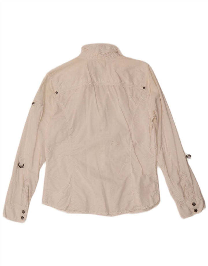 Eddie Bauer Damenhemd UK 14 Mittelweiße Baumwolle