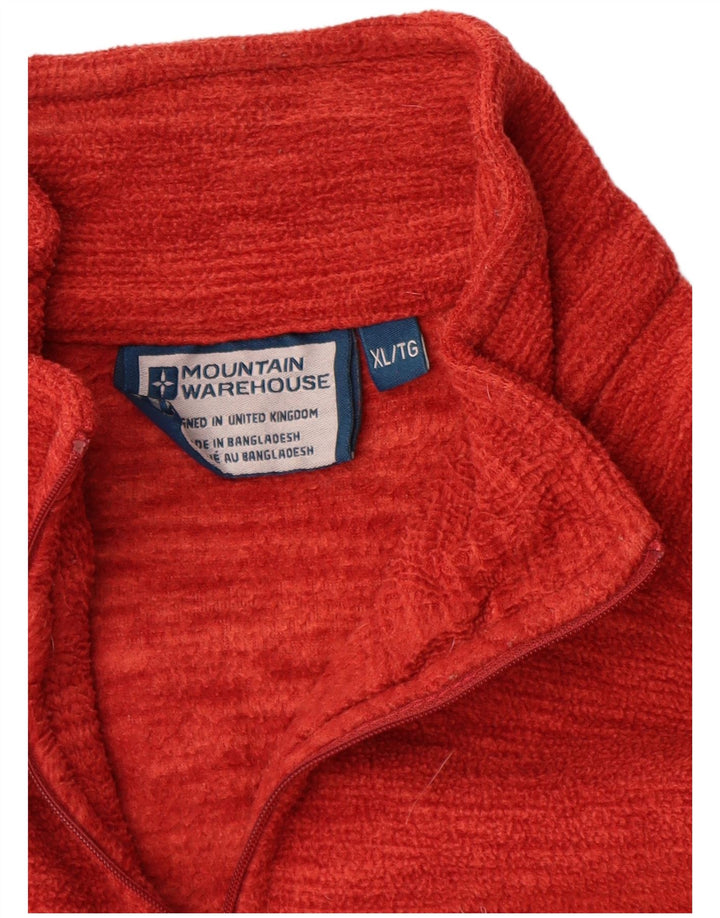 Mountain Warehouse Herren-Fleecepullover mit Reißverschluss am Hals, XL, orangefarbenes Polyester