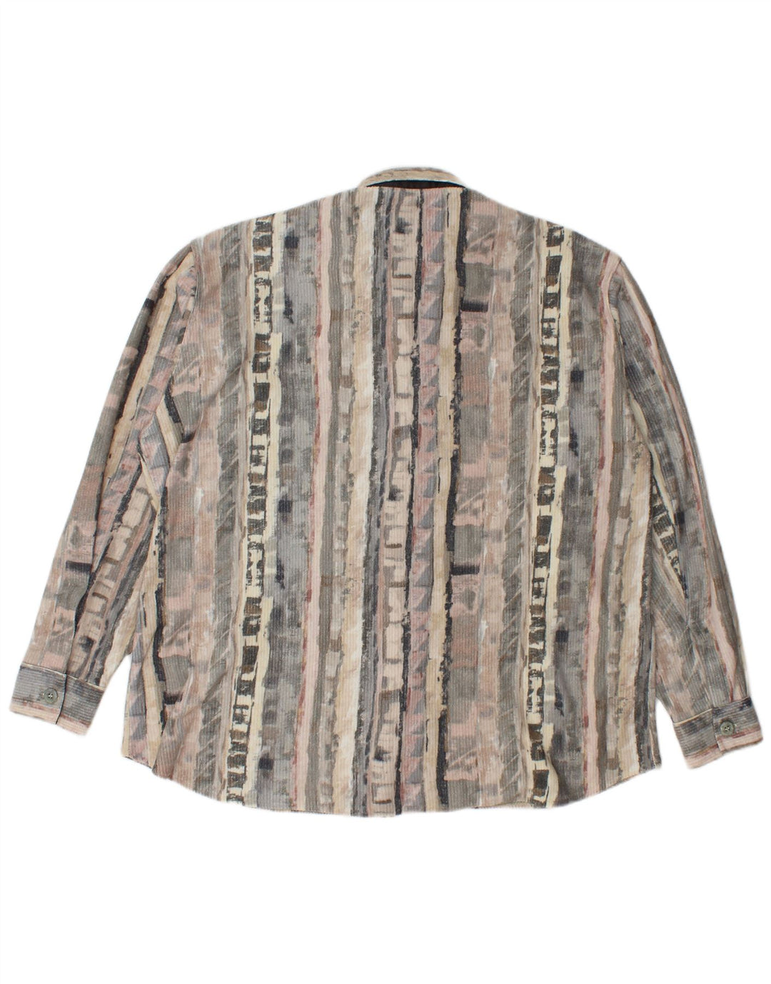 Vintage Herren Fleeceshirt groß grau geometrisch
