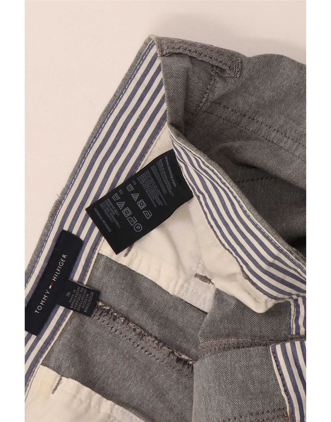 Tommy Hilfiger Herren Chinoshorts W36 Große graue Baumwolle