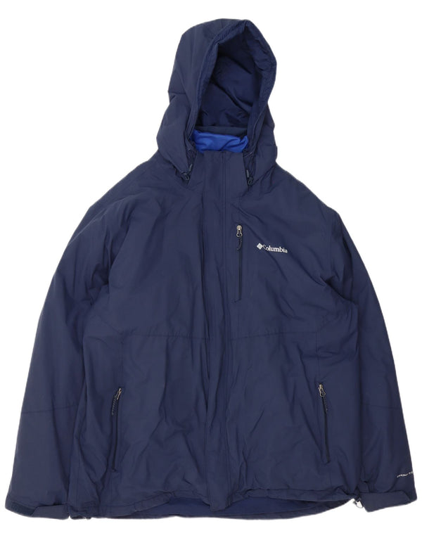 Columbia Herren Omni-Tech Hooded Windjacke UK 44 2XL Marineblaues Nylon