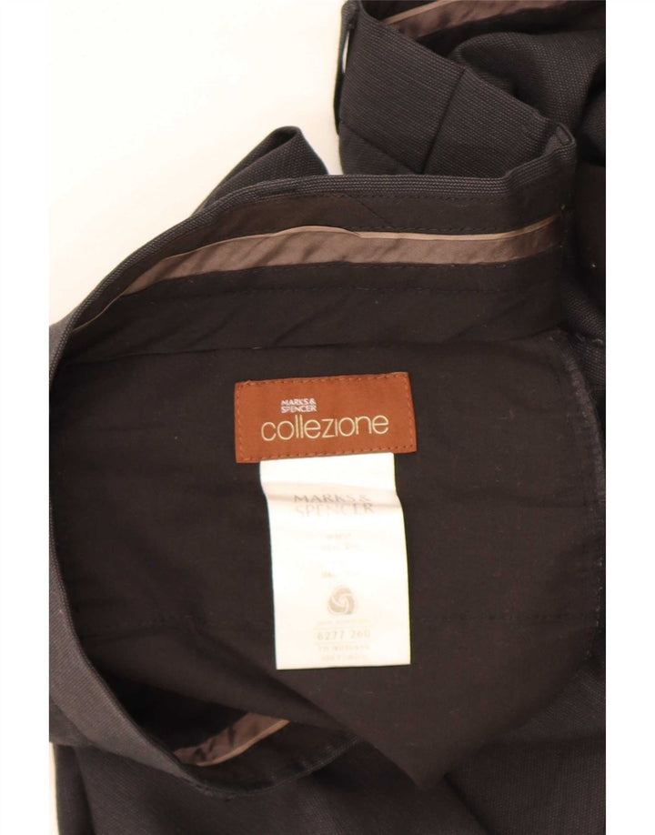 Gerade Herren-Anzughose von Marks & Spencer, W38, L33, graue Wolle