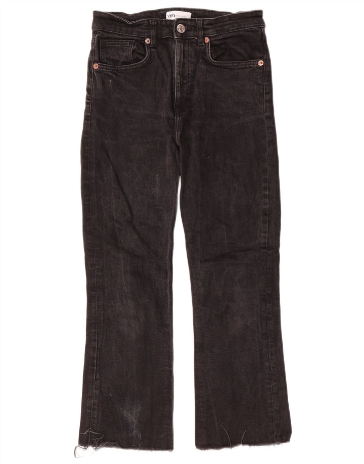 Zara Damen Straight Jeans EU 40 Medium W30 L26 Schwarz