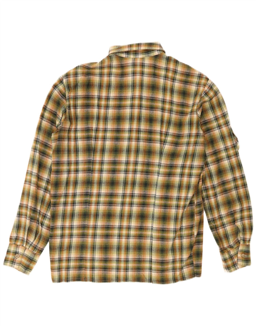 Vintage Damen Flanellhemd IT 48 XL grün kariert Baumwolle