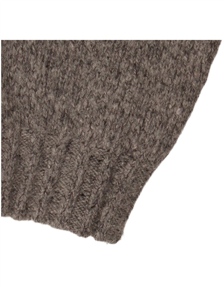 White Stuff Herren-Pullover mit Rundhalsausschnitt, XL, grau gefleckte Lammwolle