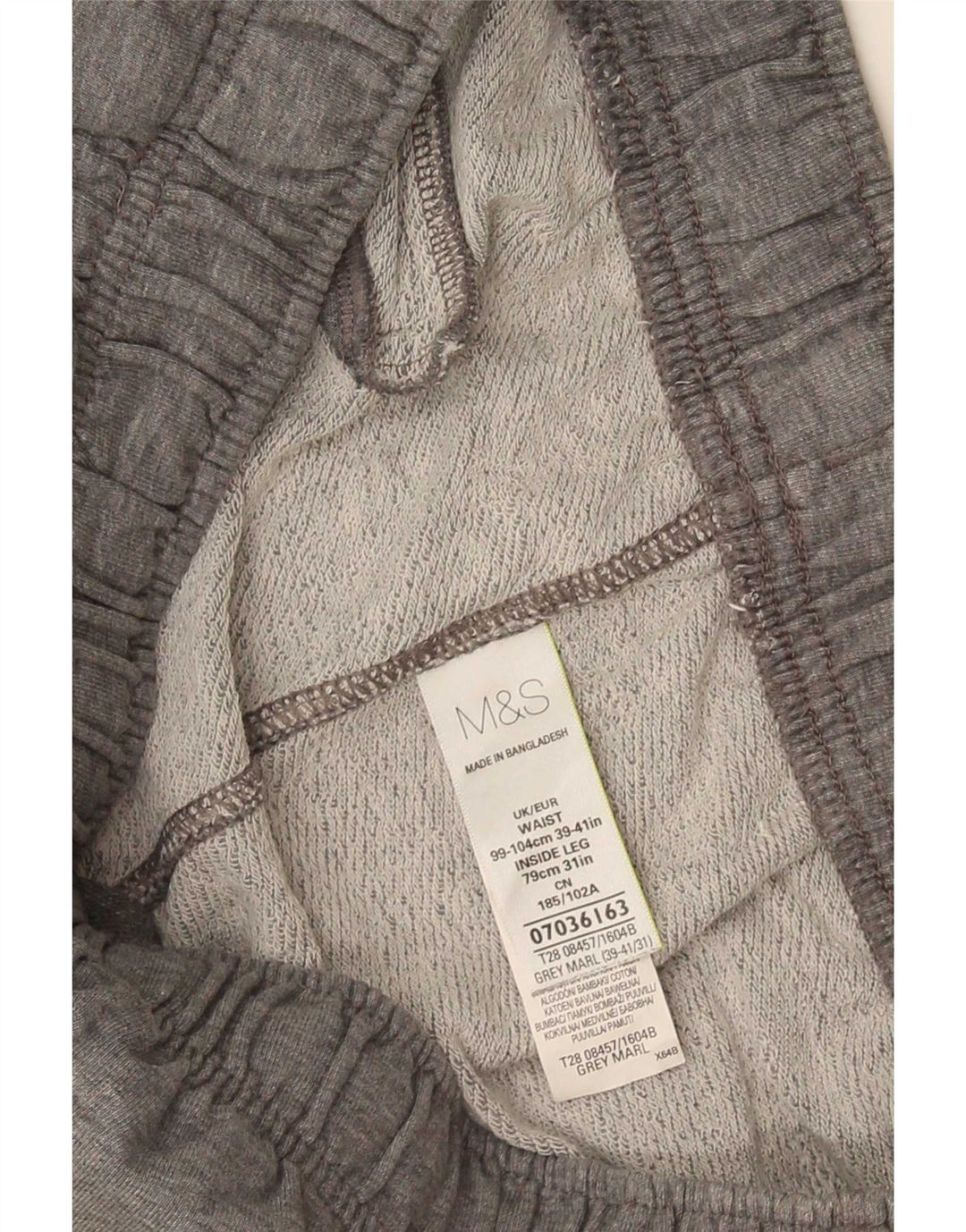 Marks & Spencer Herren-Trainingshose XL, grau gefleckte Baumwolle