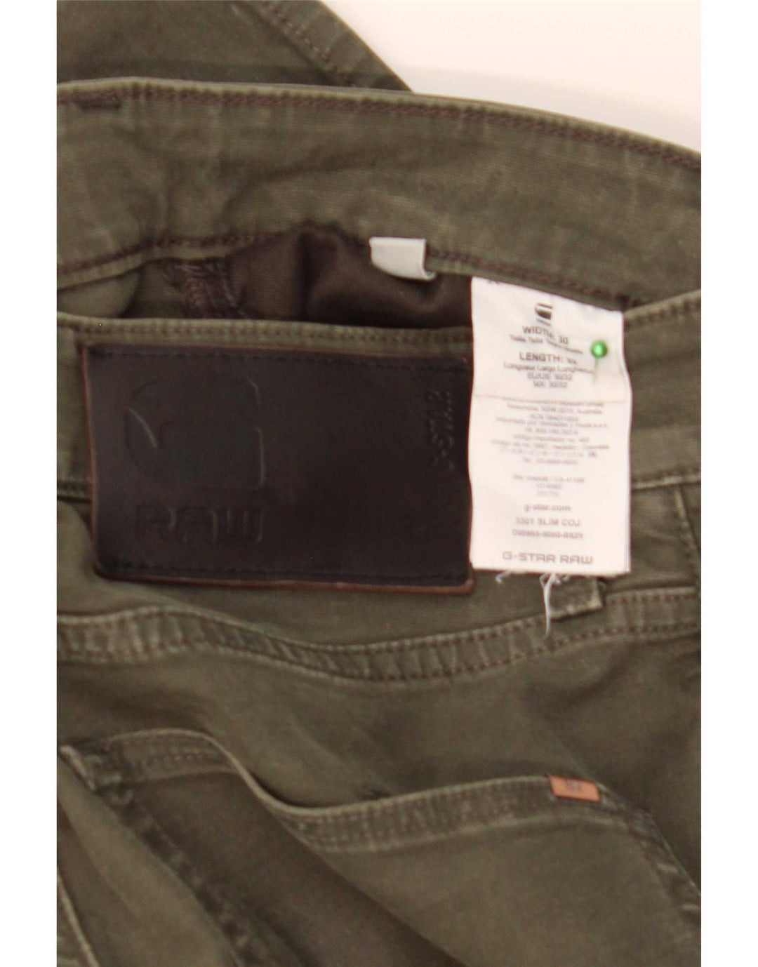 G-Star Herren Slim Jeans W30 L32 Khaki Baumwolle