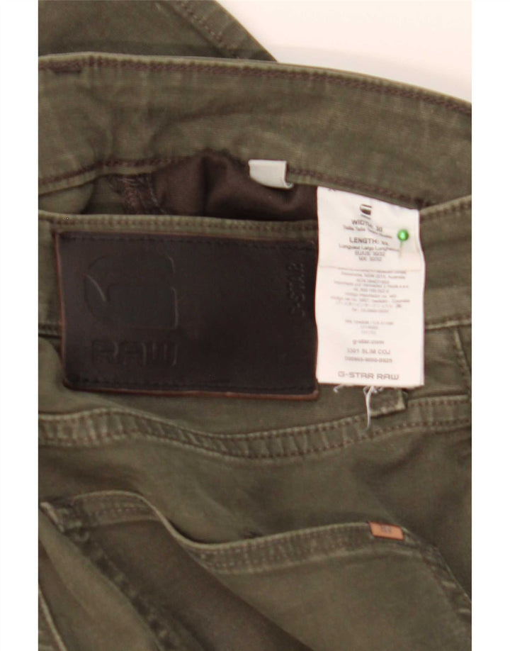 G-Star Herren Slim Jeans W30 L32 Khaki Baumwolle