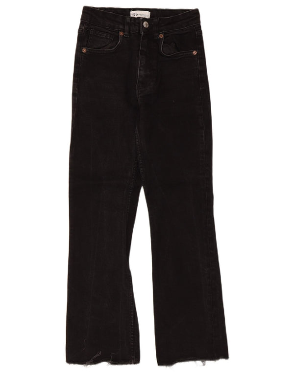 Zara Damen Bootcut-Jeans mit hohem Bund, EU 34, 2XS, W24, L25, Schwarz