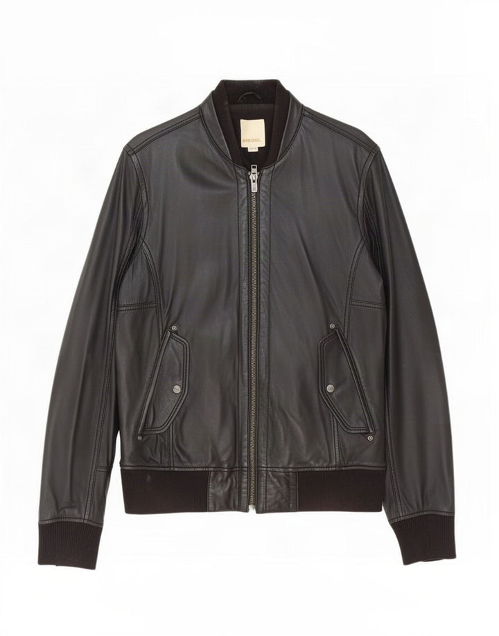 Diesel Herren Lederjacke UK 42 XL Schwarz