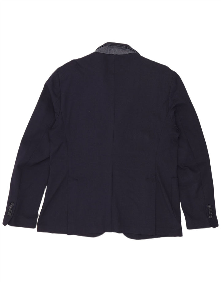 Armata Di Mare Herren 2-Knopf-Blazerjacke IT 54 2XL Marineblaue Viskose