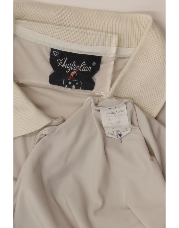 AUSTRALIAN L'ALPINA Herren Poloshirt IT 52 Large Beige Polyamid
