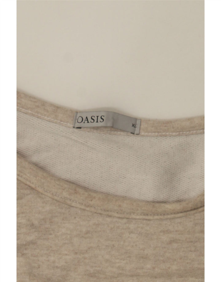 OASIS Mens 3/4 Sleeve Sweatshirt Jumper XL Beige Polyester Vintage Oasis and Second-Hand Oasis from Messina Hembry 