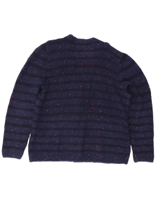 Vintage Damen Cardigan Pullover UK 18 XL Marineblau meliert