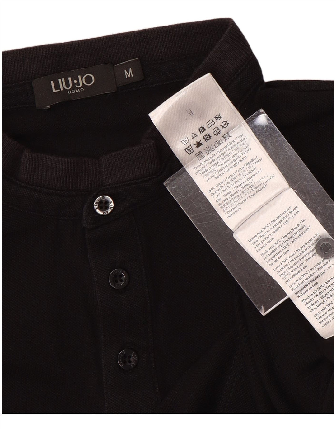 LIU JO Herren Uomo Poloshirt Mittelschwarze Baumwolle