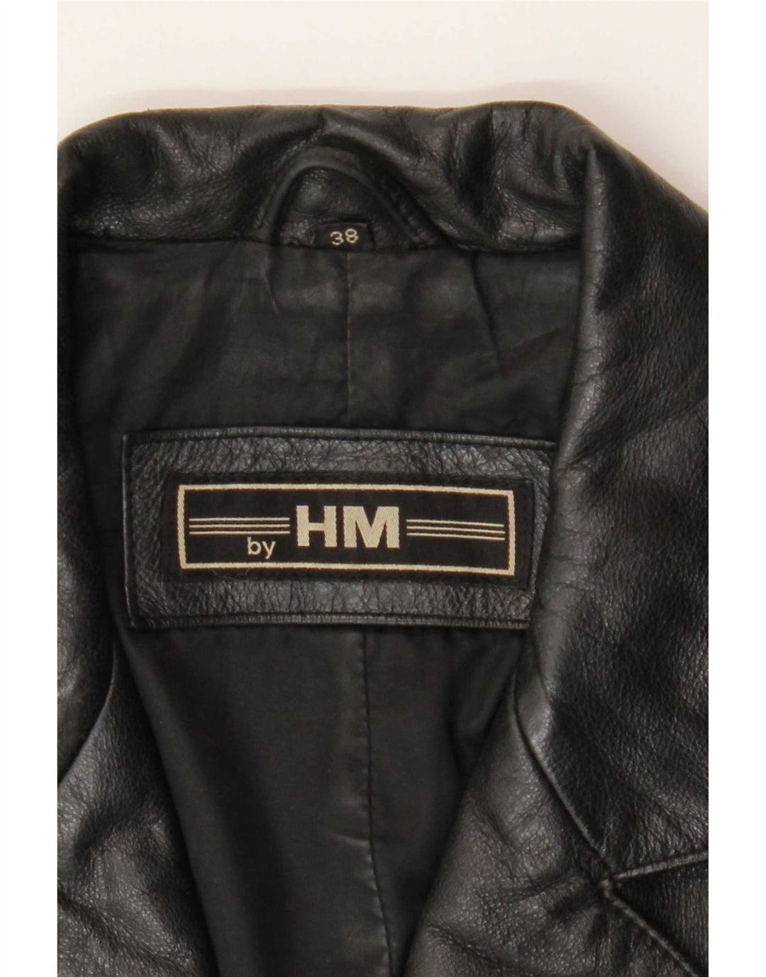 Vintage Damen Ledermantel EU 38 Medium Schwarz