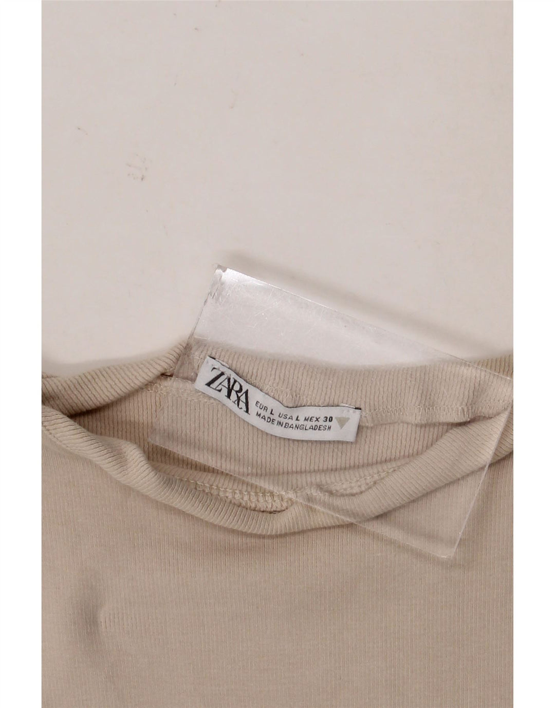 Zara Damen Crop Vest Top UK 14 Large Beige