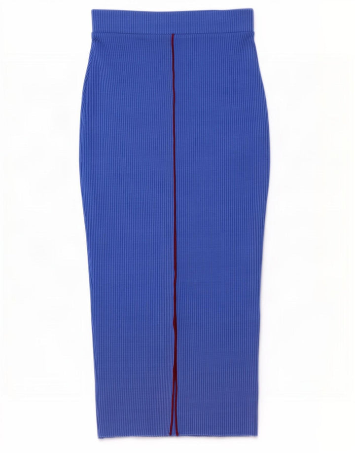 Zara Damen Maxi-Bleistiftrock, Größe S, W26, Blau, Polyester
