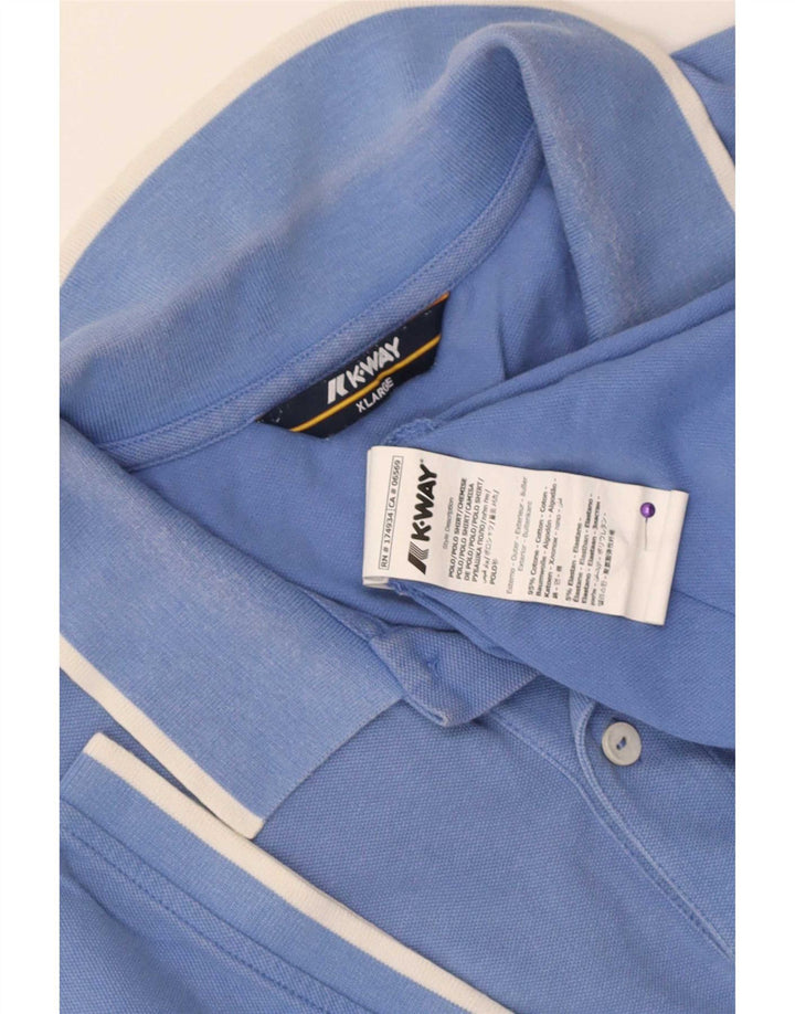 K-Way Herren-Poloshirt XL, blau gestreift, Baumwolle