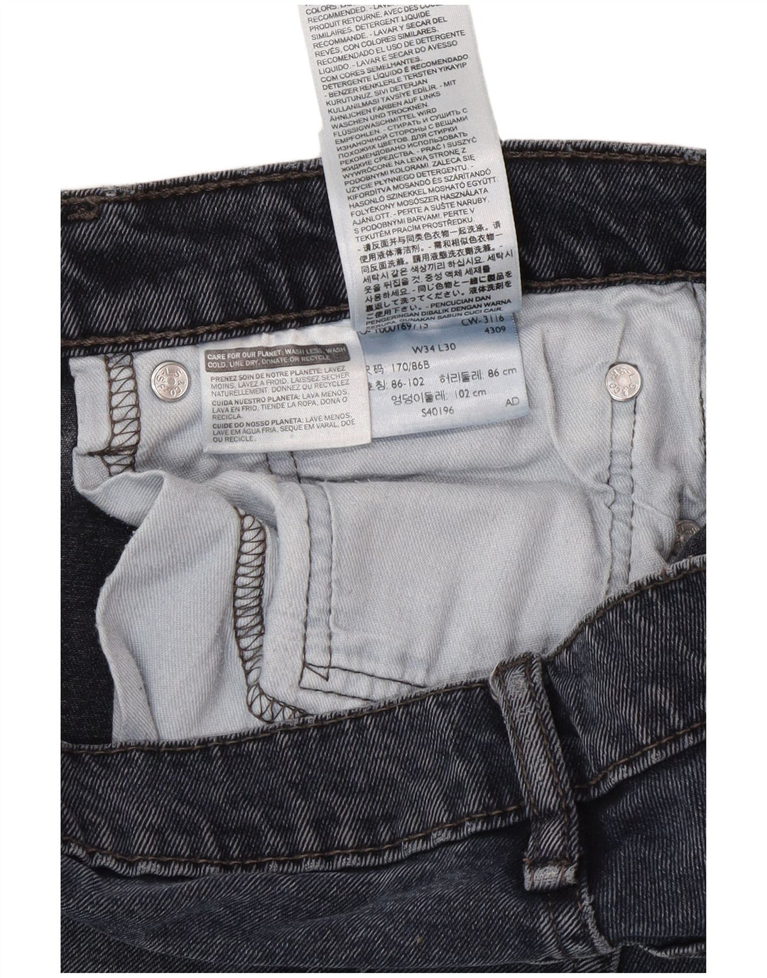 Levi's Herren Slim Jeans W34 L30 Marineblaue Baumwolle