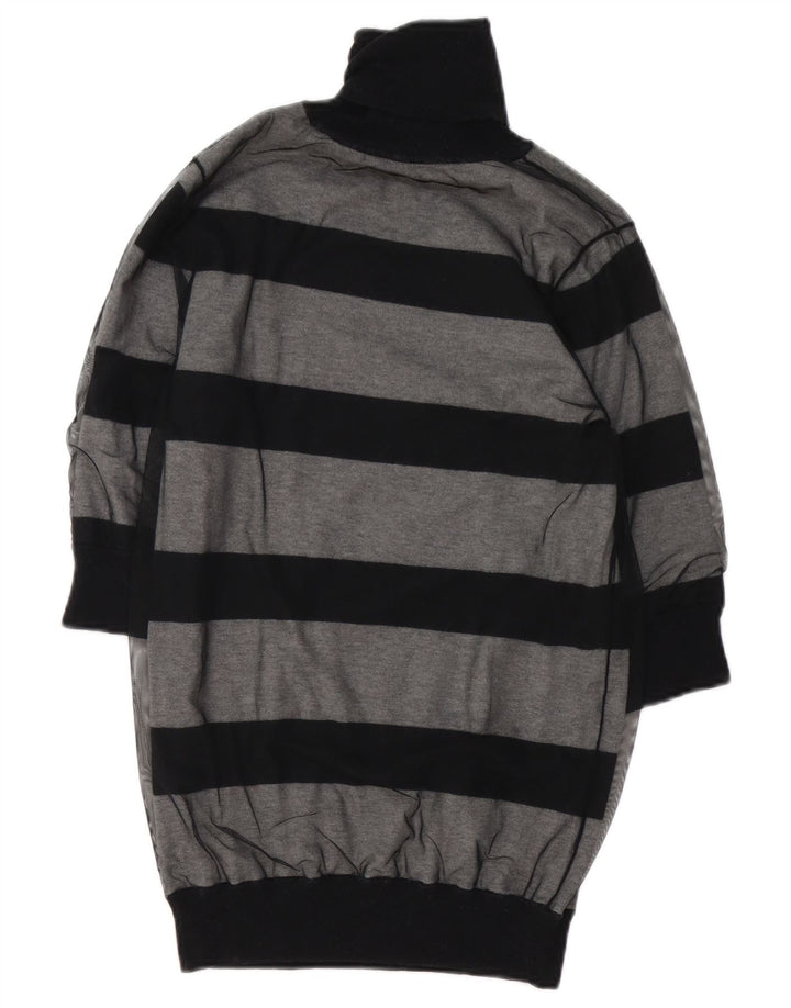 Armani Jeans Damen Rollkragenpullover Pullover UK 12 Mittelgrau gestreift
