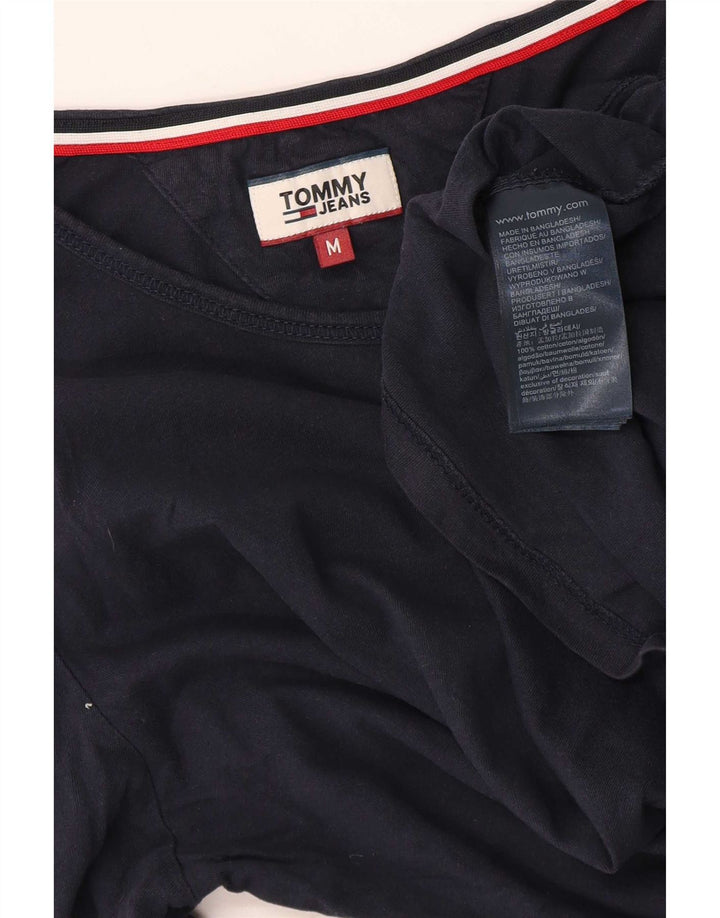 Tommy Hilfiger Damen Top Langarm UK 14 Medium Marineblau Baumwolle