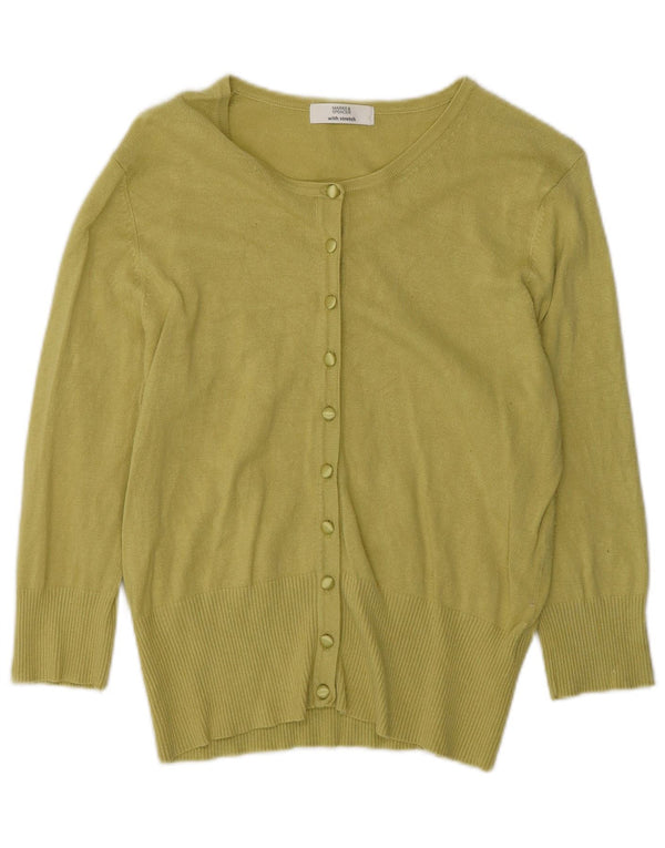 Marks & Spencer Damen-Cardigan mit 3/4-Ärmeln, UK-Gr. 14, Mittelgrün
