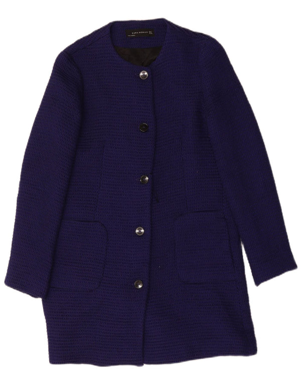 Zara Damen Mantel UK 10 Small Marineblau
