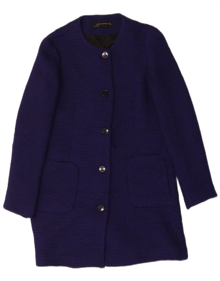 Zara Damen Mantel UK 10 Small Marineblau